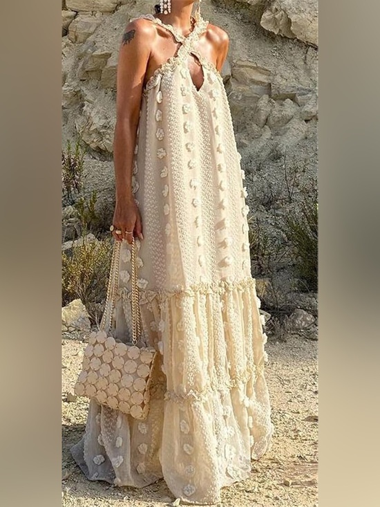 Vici Dresses & Skirts - VICI Boho Cream Maxi Dress